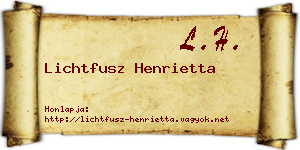Lichtfusz Henrietta névjegykártya